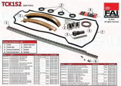 FAI AUTOPARTS tck152 -  Комплект цепи привода распредвала